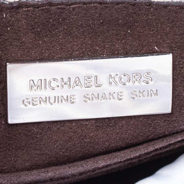 Pre Owned Michael Kors Blue/Black Snakeskin Mercer Tote