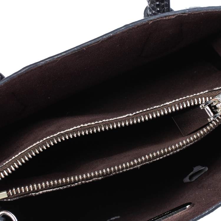 Pre Owned Michael Kors Blue/Black Snakeskin Mercer Tote