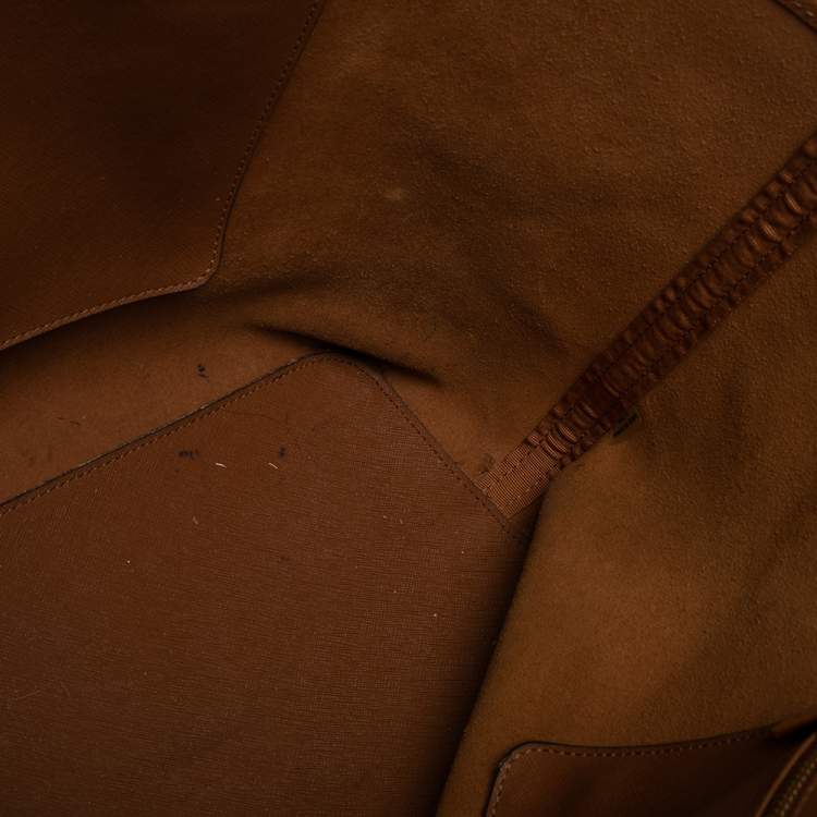 Pre Owned Michael Kors Brown Leather Large Jet Set Travel Tote