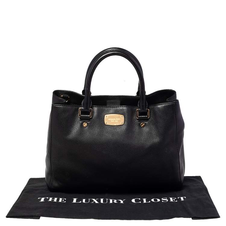 Pre Owned MICHAEL Michael Kors Black Leather Kellen Top Handle Bag