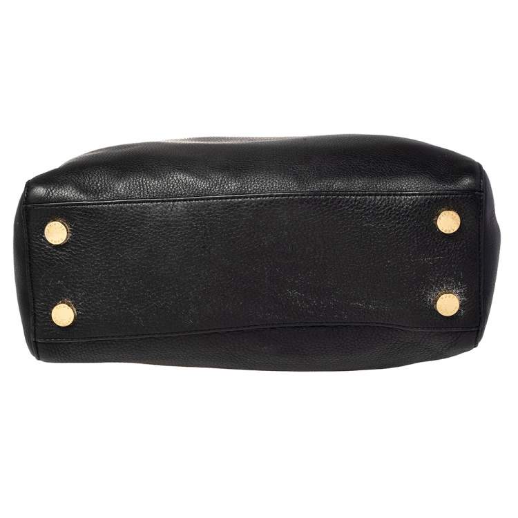 Pre Owned MICHAEL Michael Kors Black Leather Kellen Top Handle Bag