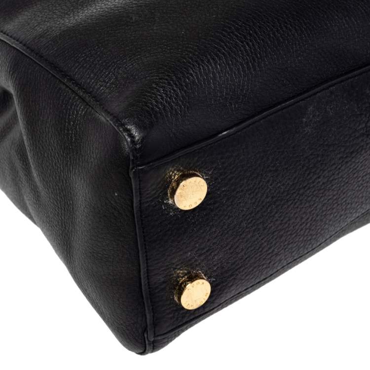 Pre Owned MICHAEL Michael Kors Black Leather Kellen Top Handle Bag
