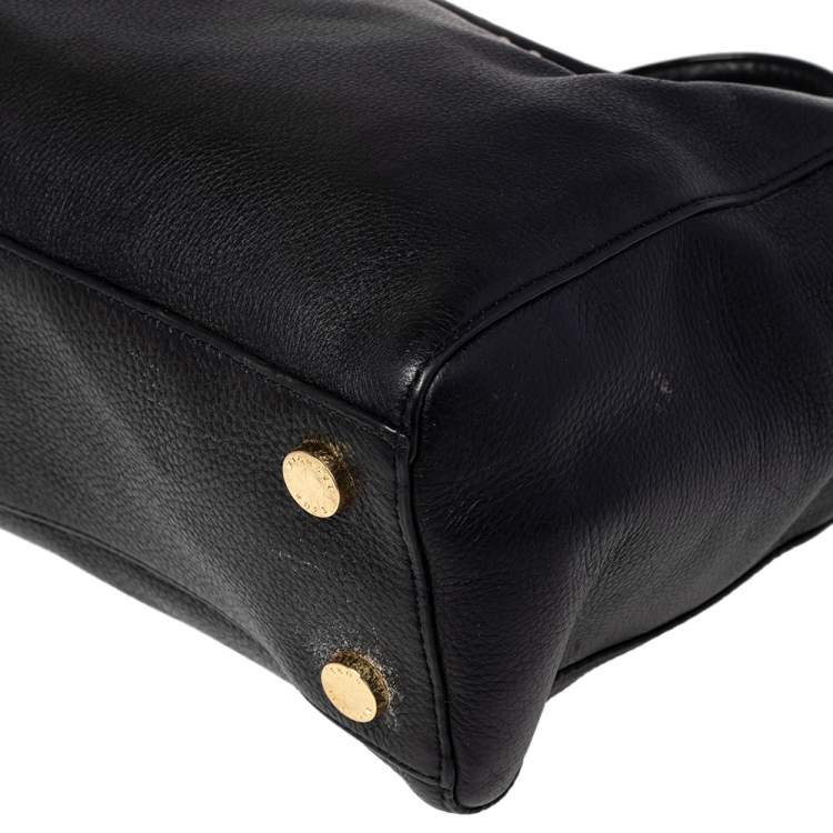 Pre Owned MICHAEL Michael Kors Black Leather Kellen Top Handle Bag