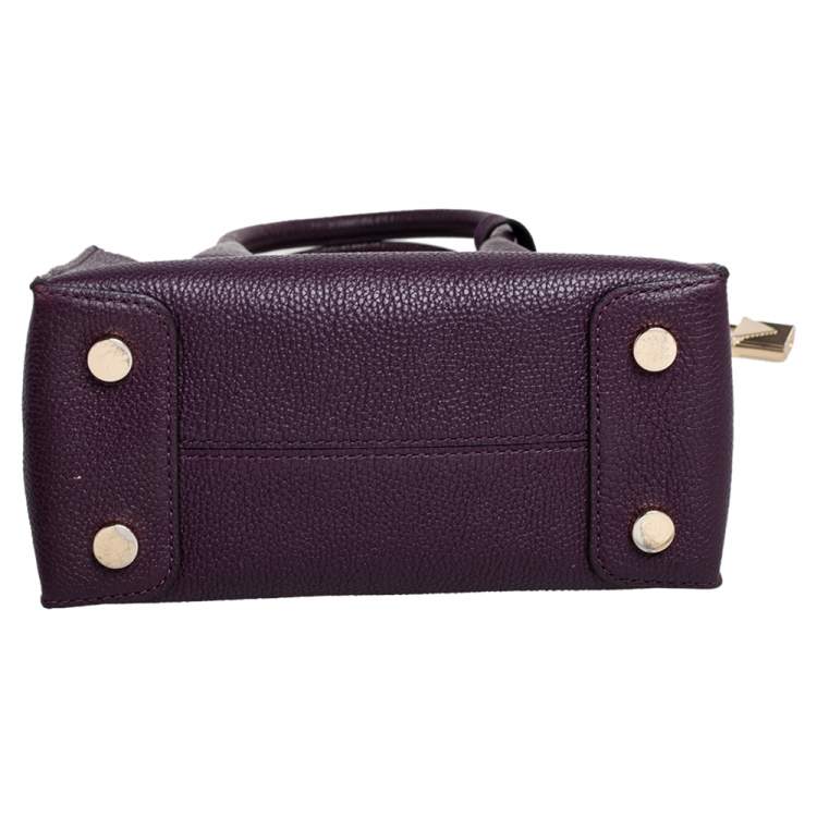 Pre Owned Michael Kors Purple Leather Mercer Tote