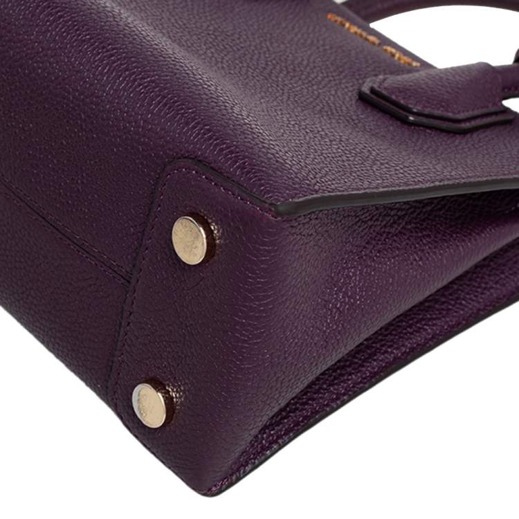 Pre Owned Michael Kors Purple Leather Mercer Tote
