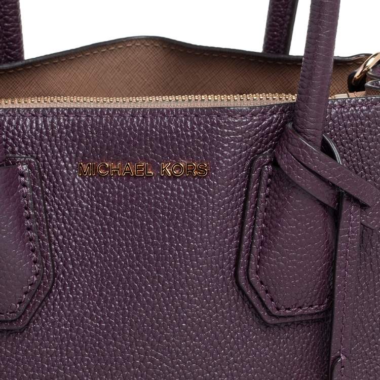 Pre Owned Michael Kors Purple Leather Mercer Tote