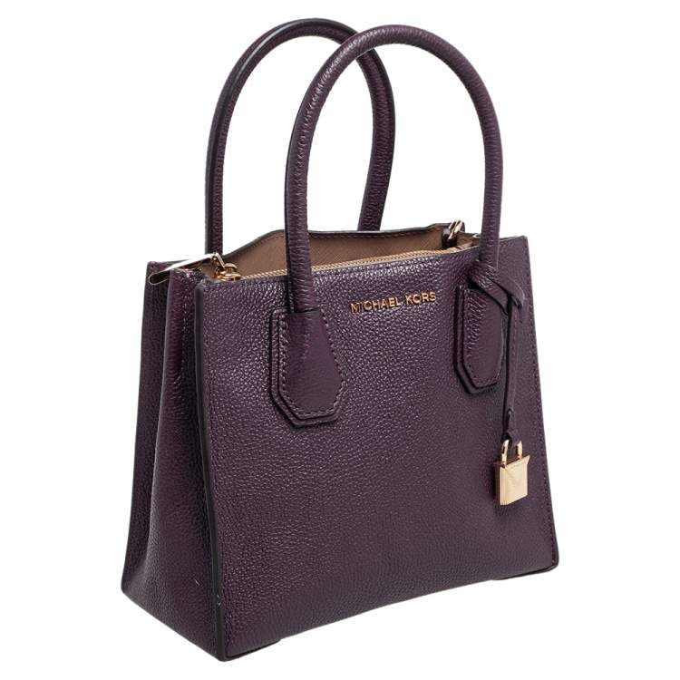 Pre Owned Michael Kors Purple Leather Mercer Tote