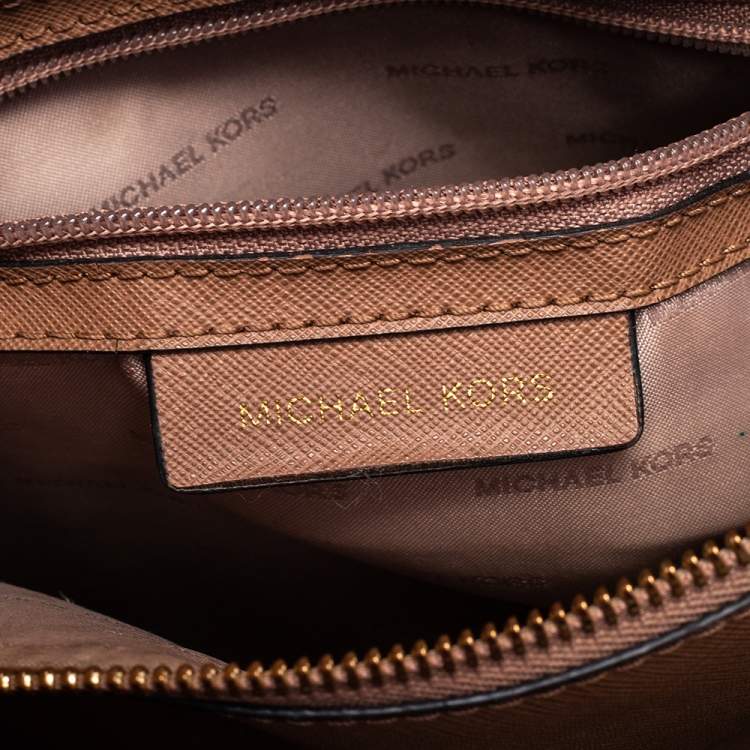 Pre Owned Michael Kors Brown Grained Leather Large Mercer Tote