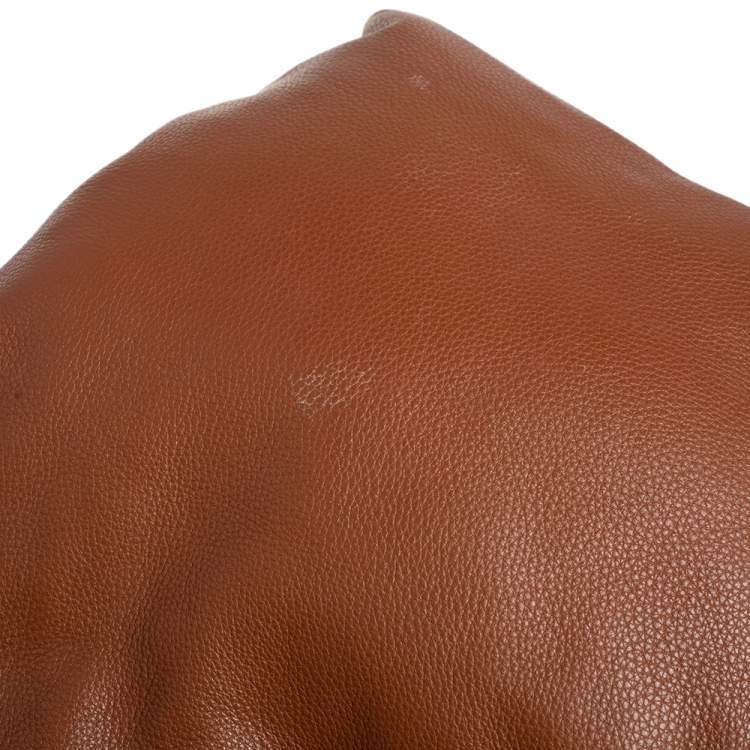 Pre Owned Michael Kors Brown Soft Leather Jet Set Chain Hobo