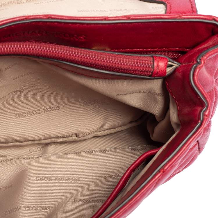 Pre Owned Michael Kors Red Quilted Leather Sloan Shoulder Bag