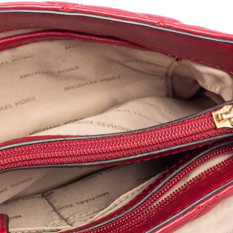 Pre Owned Michael Kors Red Quilted Leather Sloan Shoulder Bag