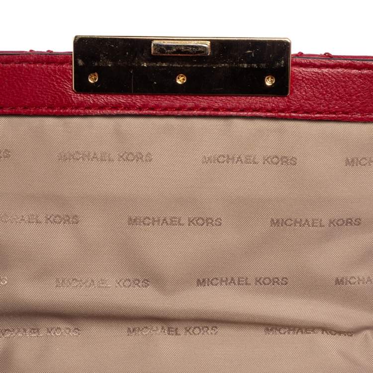 Pre Owned Michael Kors Red Quilted Leather Sloan Shoulder Bag
