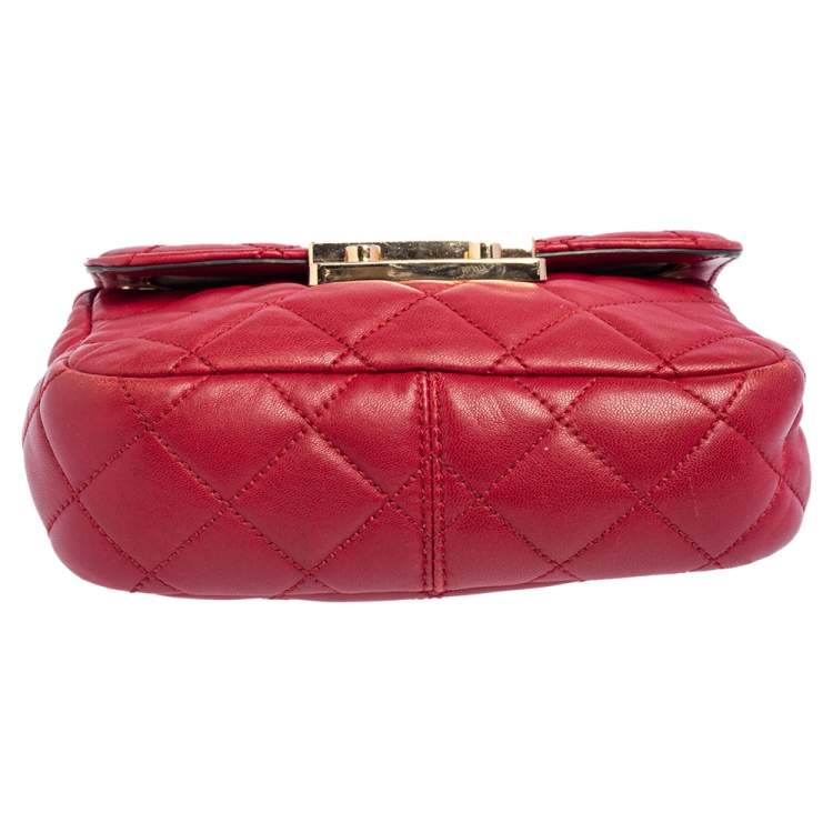 Pre Owned Michael Kors Red Quilted Leather Sloan Shoulder Bag