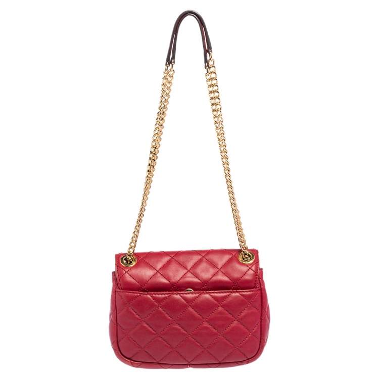 Pre Owned Michael Kors Red Quilted Leather Sloan Shoulder Bag