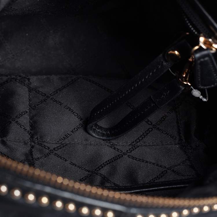 Pre Owned Michael Kors Black Leather Small Studded Rhea Backpack