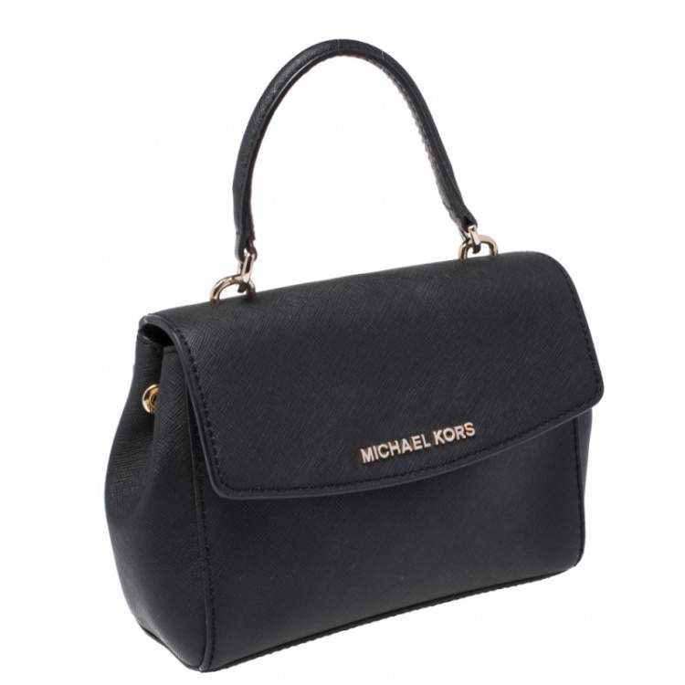 Pre Owned Michael Kors Black Leather Extra Small Ava Crossbody Bag 