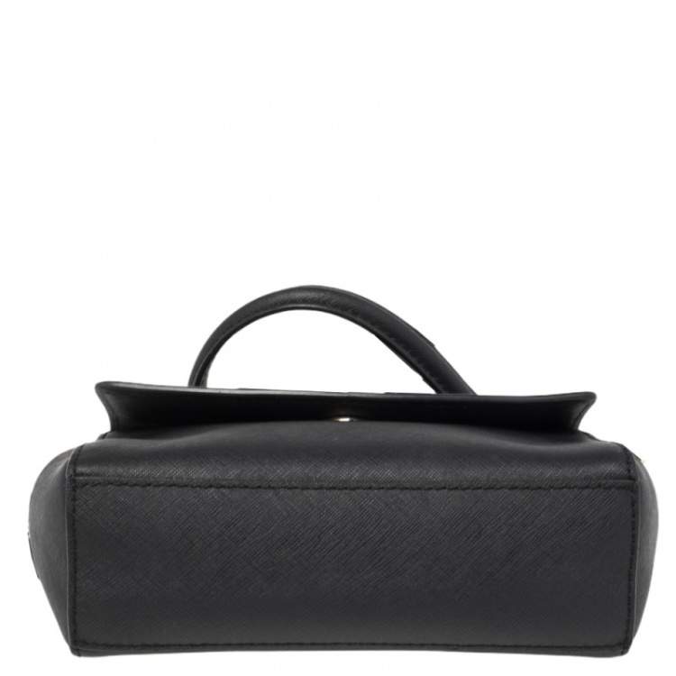 Pre Owned Michael Kors Black Leather Extra Small Ava Crossbody Bag 