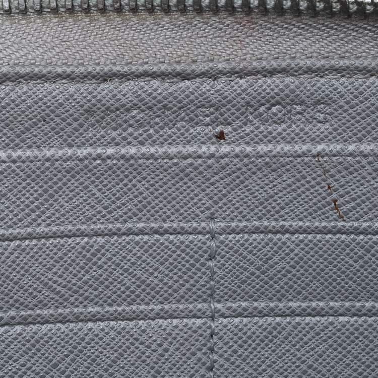 Pre Owned Michael Kors Grey Saffiano Leather Micro Stud Travel Zip Around Wallet