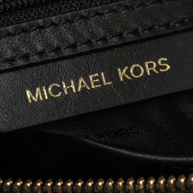 Pre Owned Michael Kors Black Ruffled Leather Medium Mercer Gallery Tote