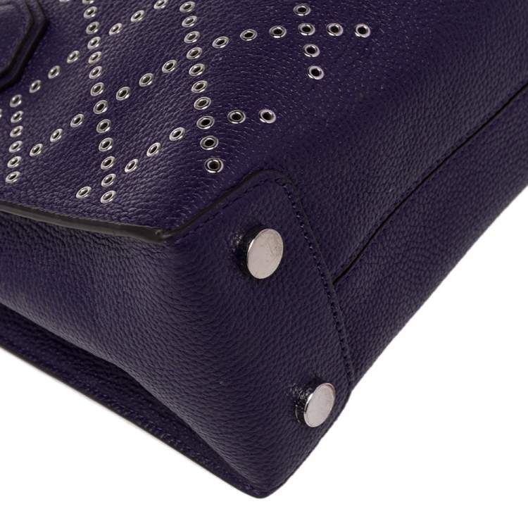 Pre Owned Michael Kors Purple Leather Mini Mercer Tote
