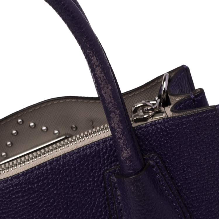 Pre Owned Michael Kors Purple Leather Mini Mercer Tote