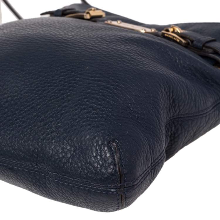 Pre Owned Michael Kors Blue Leather Hamilton Crossbody Bag