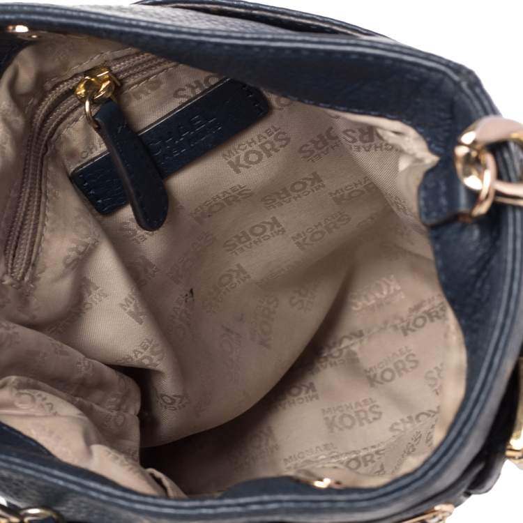 Pre Owned Michael Kors Blue Leather Hamilton Crossbody Bag