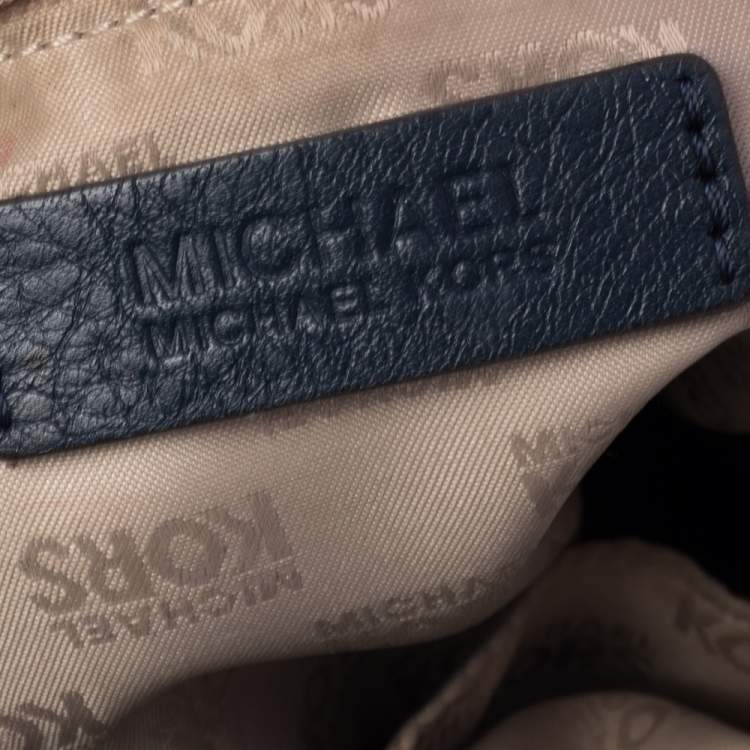 Pre Owned Michael Kors Blue Leather Hamilton Crossbody Bag