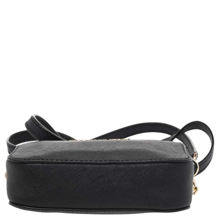 Pre Owned Michael Kors Black Leather Mini Jet Set Crossbody Bag