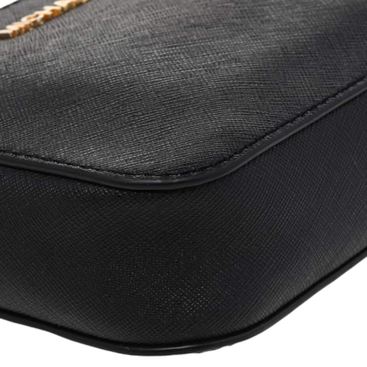 Pre Owned Michael Kors Black Leather Mini Jet Set Crossbody Bag
