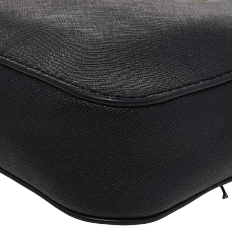 Pre Owned Michael Kors Black Leather Mini Jet Set Crossbody Bag