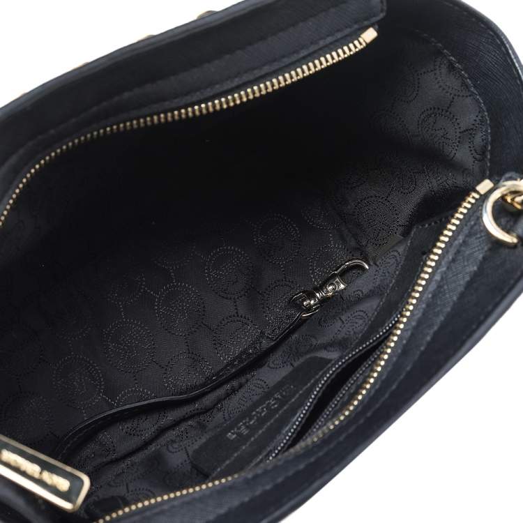 Pre Owned Michael Kors Black Studded Saffiano Leather Selma Crossbody Bag