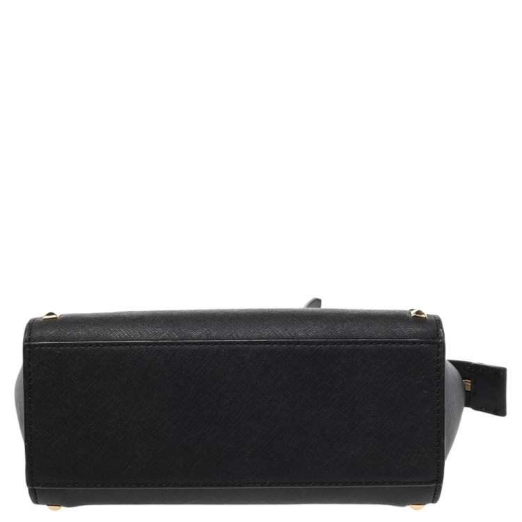 Pre Owned Michael Kors Black Studded Saffiano Leather Selma Crossbody Bag