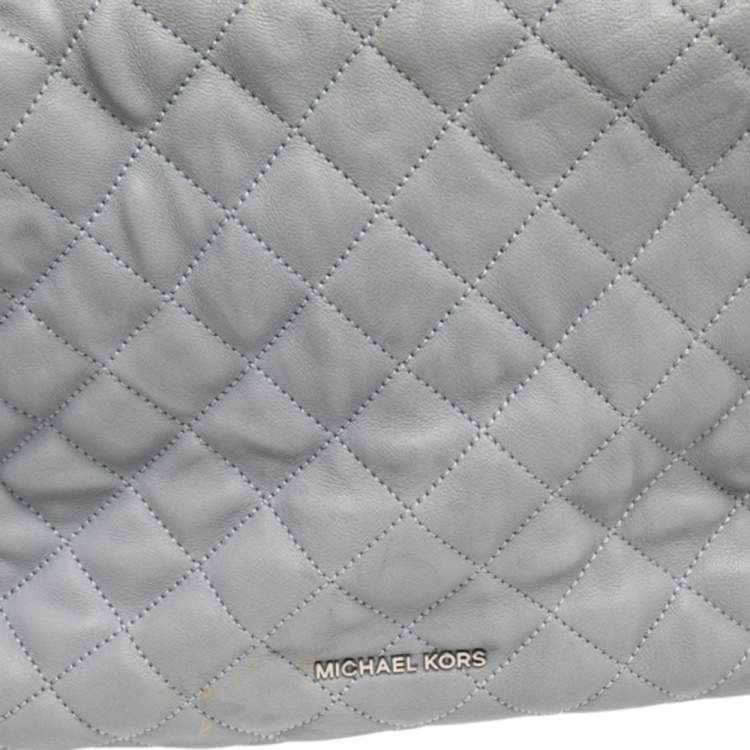 Pre Owned Michael Kors Grey Quilted Leather Rachel Satchel