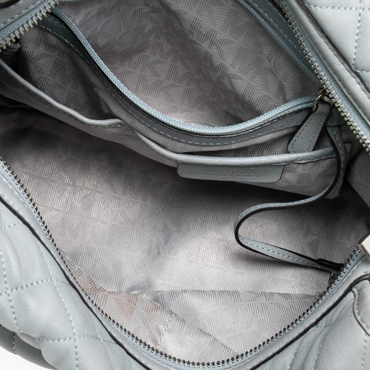 Pre Owned Michael Kors Grey Quilted Leather Rachel Satchel