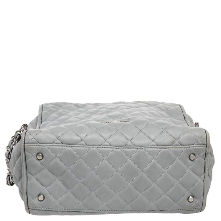 Pre Owned Michael Kors Grey Quilted Leather Rachel Satchel