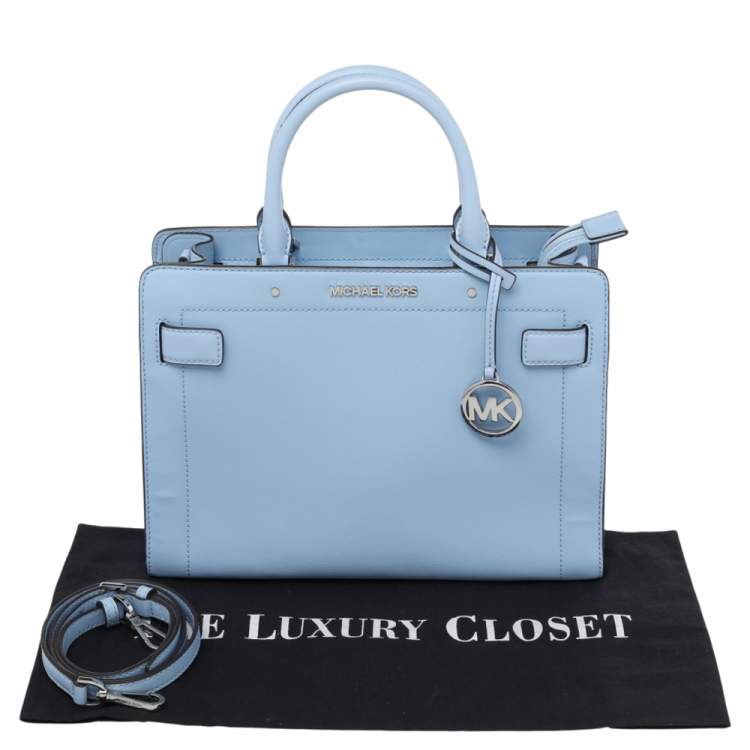 Pre Owned Michael Kors Blue Leather Medium East West Satchel