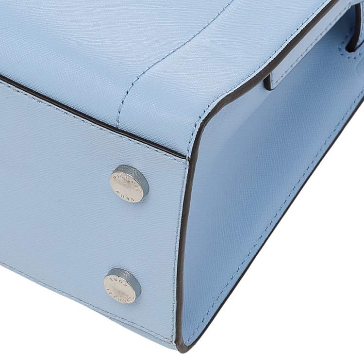 Pre Owned Michael Kors Blue Leather Medium East West Satchel