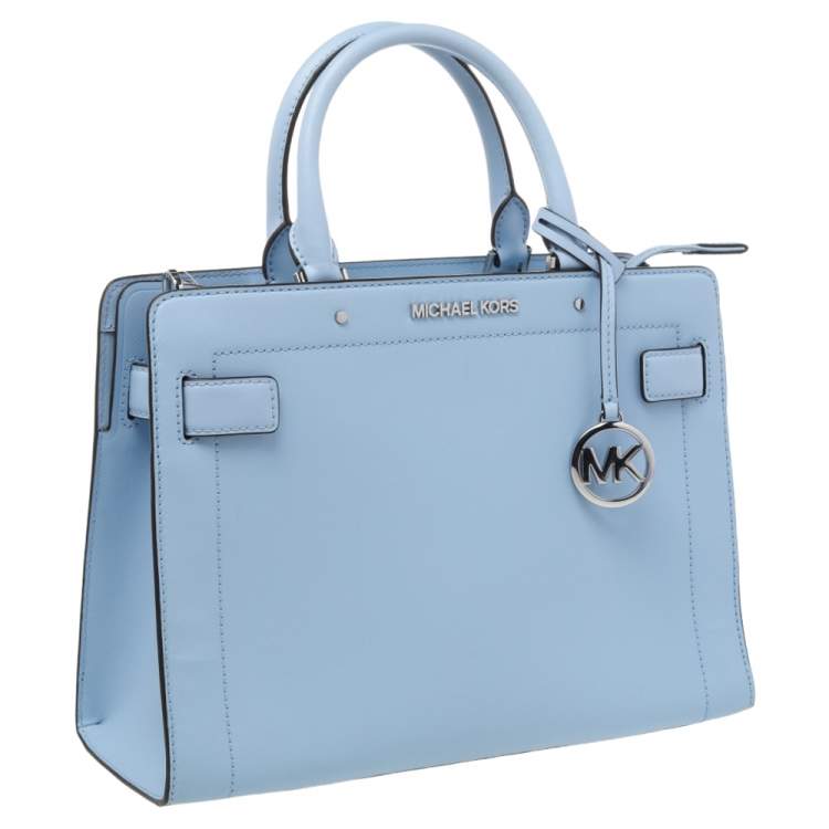Pre Owned Michael Kors Blue Leather Medium East West Satchel