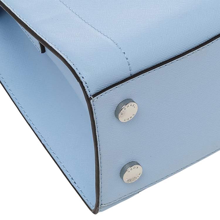 Pre Owned Michael Kors Blue Leather Medium East West Satchel