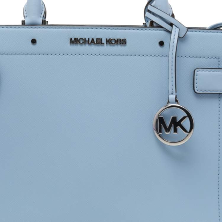 Pre Owned Michael Kors Blue Leather Medium East West Satchel