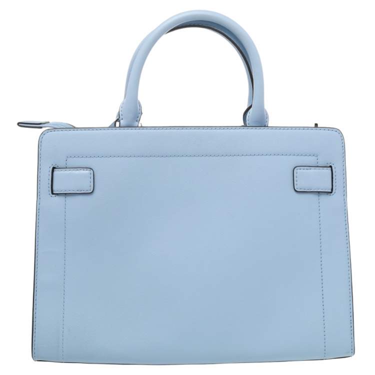 Pre Owned Michael Kors Blue Leather Medium East West Satchel