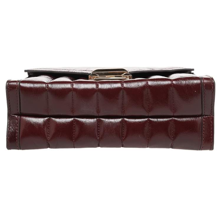 Pre Owned Michael Kors Burgundy Quilted Leather Flap Shoulder Bag