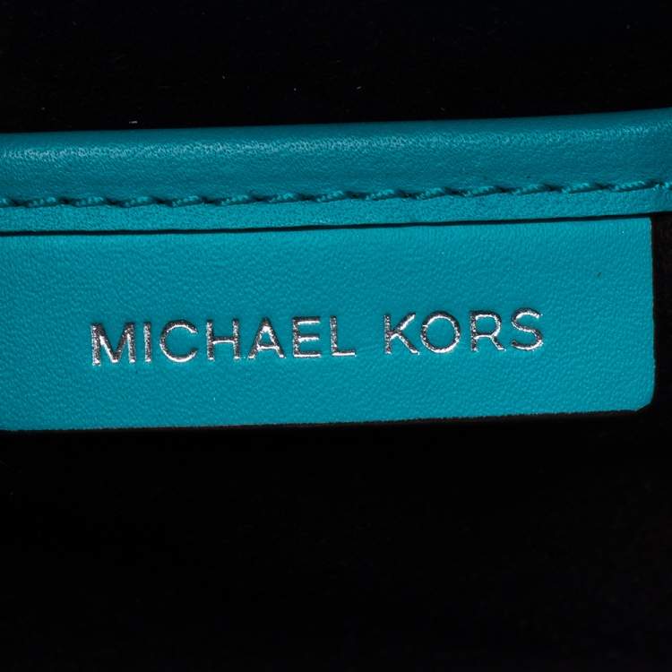 Pre Owned Michael Kors Blue Leather Drawstring Shoulder Bag