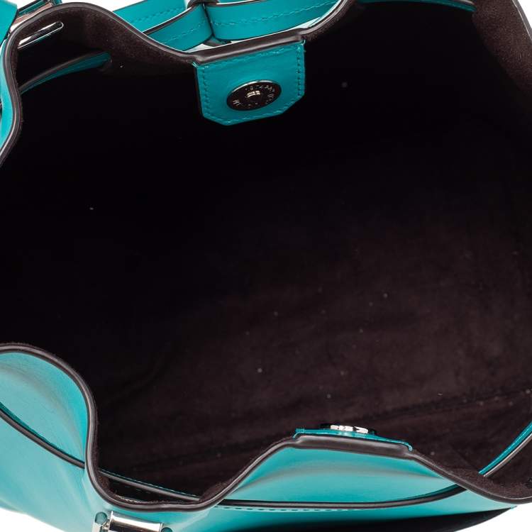 Pre Owned Michael Kors Blue Leather Drawstring Shoulder Bag