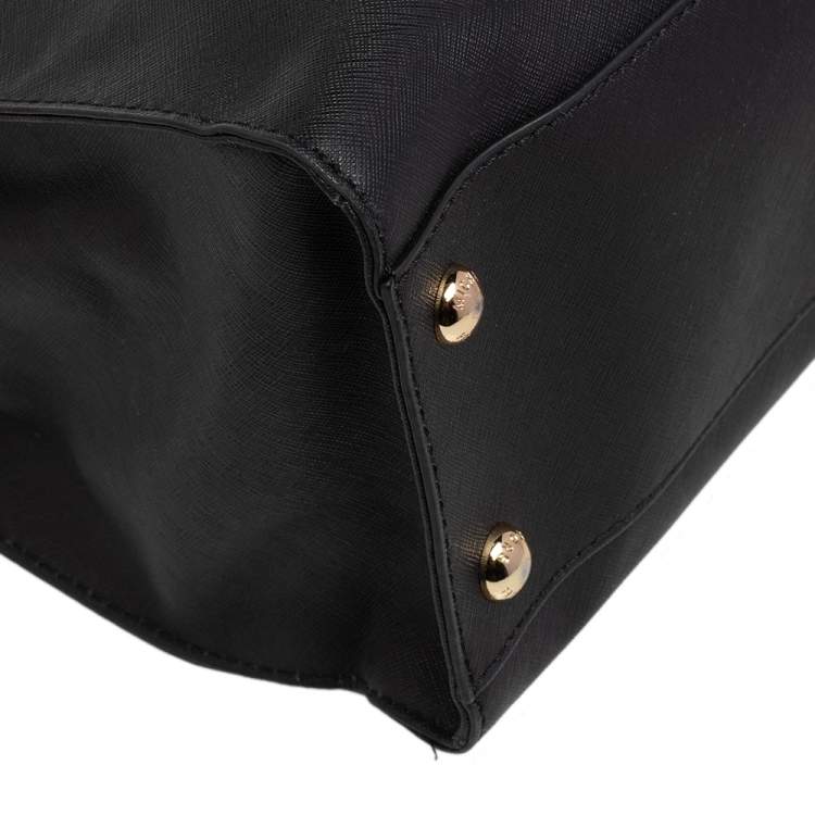 Pre Owned Michael Kors Black Leather Hamilton Tote 