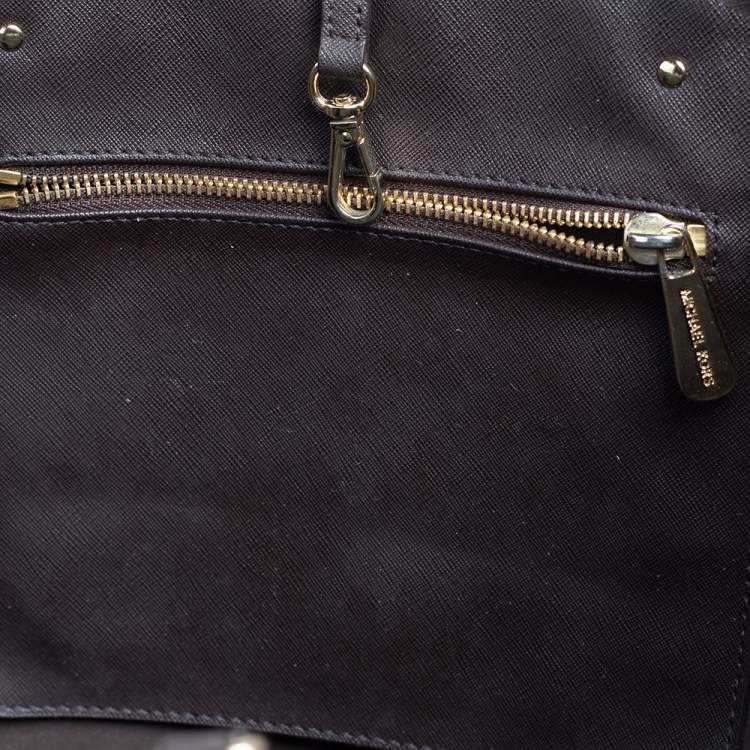 Pre Owned Michael Kors Dark Brown Leather Large Jet Set Travel Tote