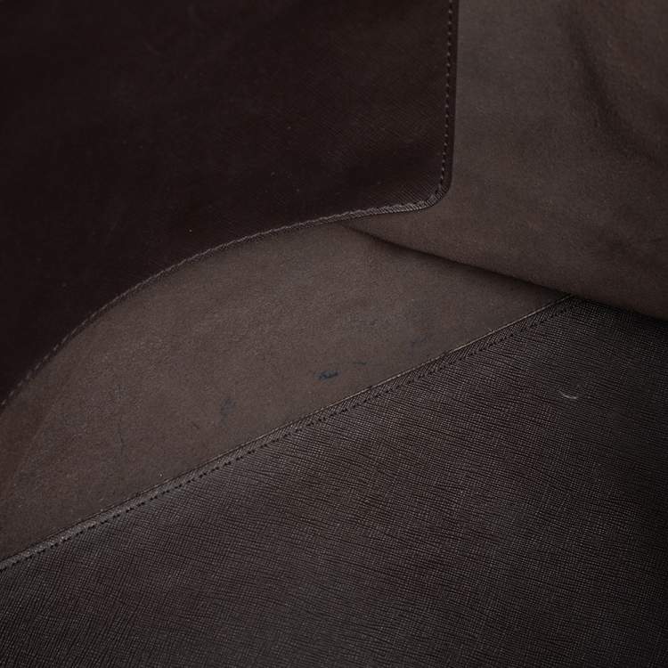 Pre Owned Michael Kors Dark Brown Leather Large Jet Set Travel Tote