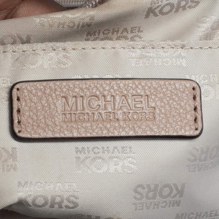 Pre Owned Michael Kors Beige Leather Hudson Satchel