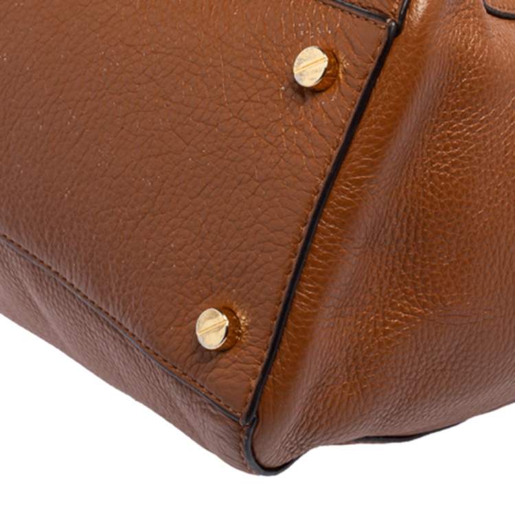 Pre Owned Michael Kors Brown Pebbled Leather Ciara Satchel